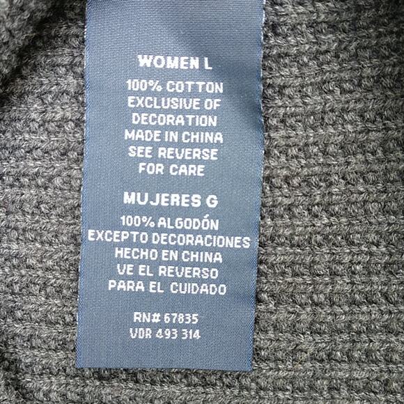 Nautica Charcoal Cable Long Sweater size Large - Picture 4 of 10